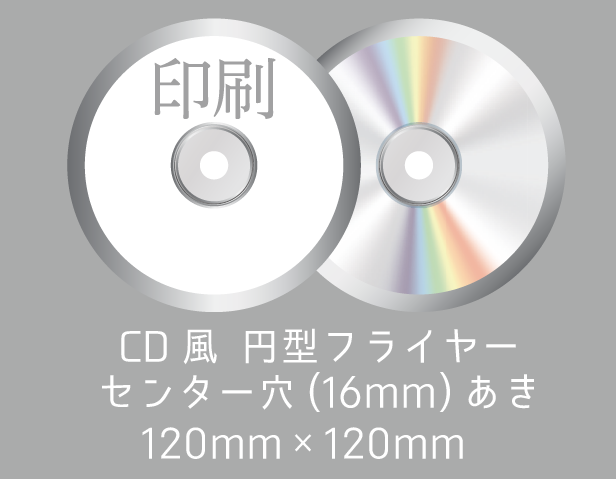 CD風　円型フライヤー [120mm] センター穴(16mm)あき