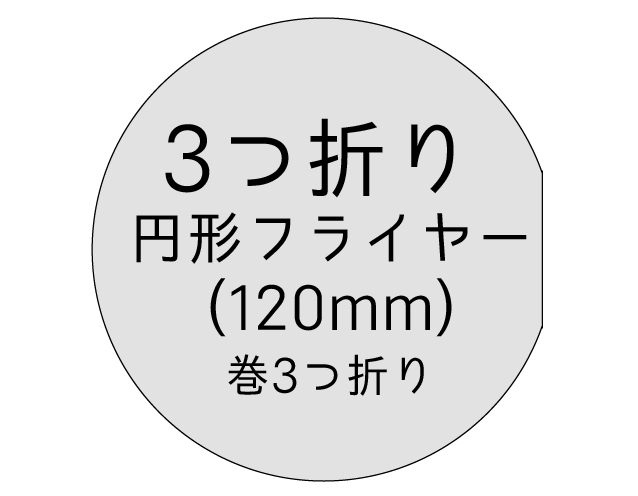 3つ折り円型フライヤー [120mm]